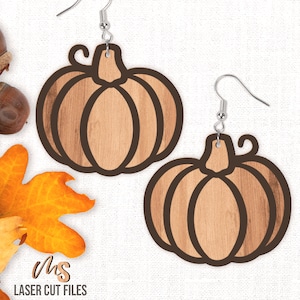 Fall Pumpkin Earring SVG - Fall Earrings Svg - Pumpkin Svg - Laser Cut Files - Earring Template - Fall Svg - Glowforge Cricut Silhouette