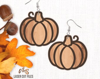 Fall Pumpkin Earring SVG - Fall Earrings Svg - Pumpkin Svg - Laser Cut Files - Earring Template - Fall Svg - Glowforge Cricut Silhouette