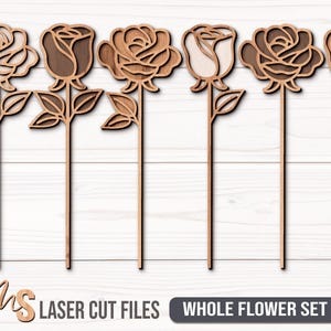Personalized Rose SVG Bundle - Rose Flowers Svg - Love Svg - Valentines Day Svg - Laser Cut Files - Anniversary Gifts - Wedding Svg - Flowers Svg - Wedding Gift - Valentines Day Gift - Wood Rose - Glowforge Files - Svg Files For Cricut - Rose CNC Files - Custom Roses