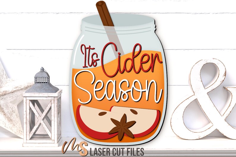 Mason Jar Fall Door Hanger Svg - Apple Cider Season Fall Welcome Sign ...