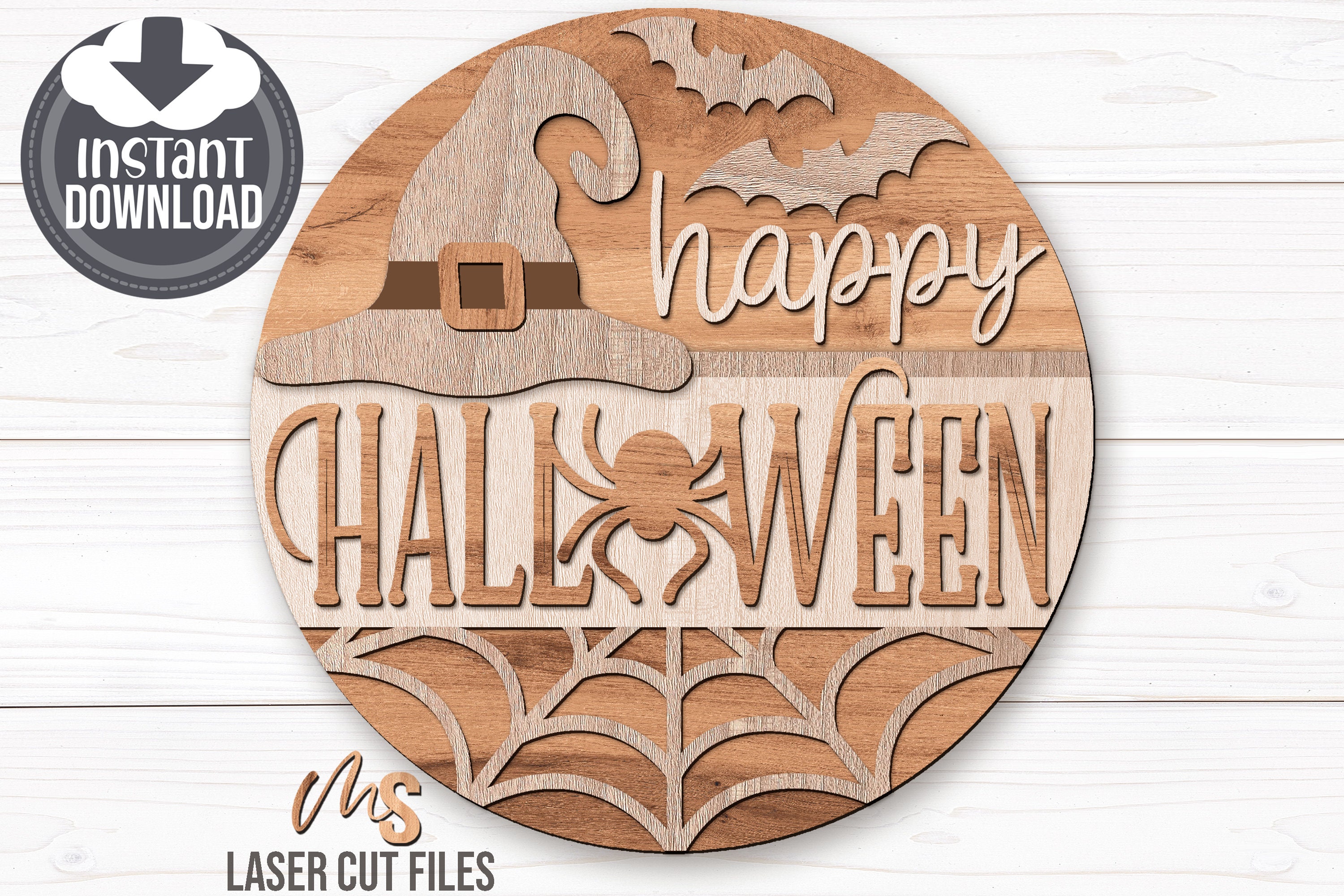 Halloween Door Hanger Svg - Happy Halloween Sign Svg - Witch Hat Svg ...