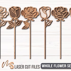 Mothers Day Rose SVG Bundle - Personalized Mothers Day Gift - Flowers For Mom Svg - Grandma Svg - Laser Cut Files - Glowforge Files - Rose Svg - Flowers Svg - Mothers Day Svg - Flowers For Mommy - Flowers For Grandma - Nanna Svg - Gift For Mom - Svg Files For Cricut - Rose CNC Files
