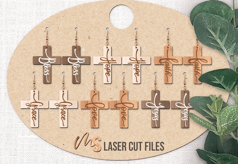 Christian Cross Earrings SVG - Cross Svg - Religious Earring Svg - Laser Cut Files - Jesus Svg - Faith Svg - Love Svg - Glowforge Files - Christian Svg - Earring Svg - Religious Svg - Laser Earring File - Glowforge Earring Files - Laser Cut Earrings