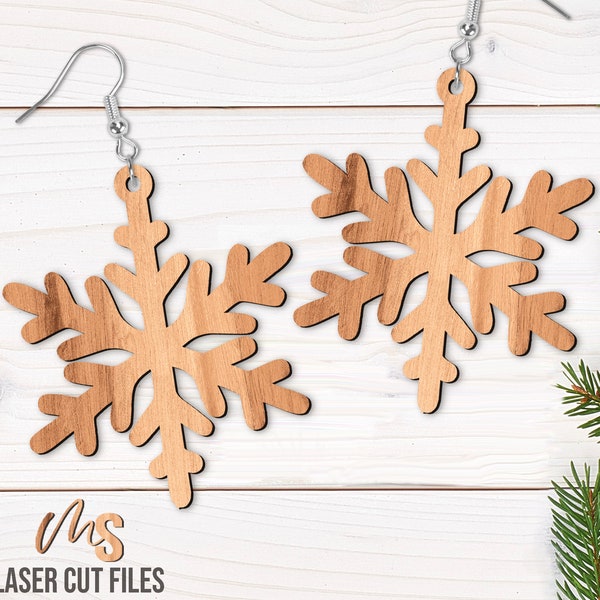 Snowflake Earrings SVG - Snowflake Svg - Christmas Earrings Svg - Laser Cut Files - Winter Earrings - Earring Template - Glowforge Cricut