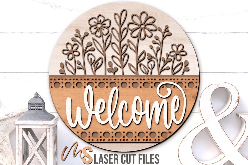 Floral Welcome Sign Svg - Wildflower Door Hanger Svg - Wildflowers Svg - Laser Cut Files - Floral Door Sign - Porch Sign - Porch Decor - Front Door Decor - Glowforge Files - Flowers Svg - Welcome Door Sign - Spring Door Hanger - Floral Door Hanger - Summer Door Hanger - Floral Sign Svg - Porch Sign - Spring Decor - Summer Decor - Round Wood Sign - Svg Files - Cricut - CNC Files