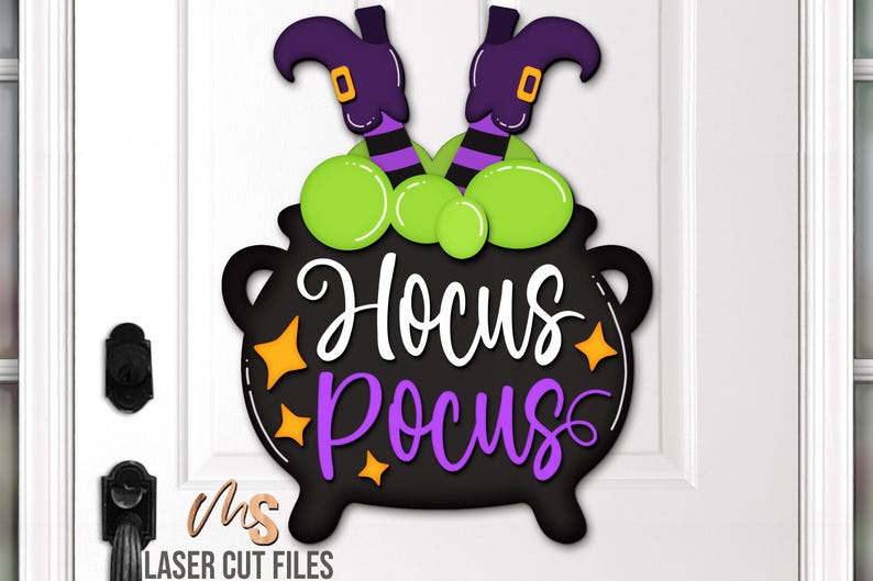 Hocus Pocus Witch Cauldron Halloween Sign Svg - Halloween Door Hanger Svg - Laser Cut Files - Halloween Porch Sign - Halloween Door Sign - Hocus Pocus Svg - Witch Svg - Witch Legs Svg - Witch Boots Svg - Cauldron Svg - Halloween Svg - Halloween Welcome Sign Svg - Fall Door Hanger - Fall Welcome Sign - Fall Sign Svg - Halloween Decor - Halloween Party Decorations - Front Door Decor - Halloween CNC Files - Svg Files For Cricut