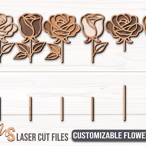 Mothers Day Rose SVG Bundle - Personalized Mothers Day Gift - Flowers For Mom Svg - Grandma Svg - Laser Cut Files - Glowforge Files - Rose Svg - Flowers Svg - Mothers Day Svg - Flowers For Mommy - Flowers For Grandma - Nanna Svg - Gift For Mom - Svg Files For Cricut - Rose CNC Files