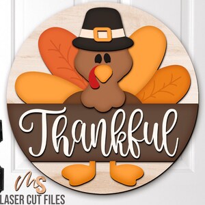 Fall Door Hanger - Thanksgiving Door Hanger Svg - Turkey Thanksgiving Sign Svg - Thankful Svg - Turkey Svg - Laser Cut Files - Fall Door Sign - Fall Porch Sign - Thanksgiving Svg - Fall Sign Svg - Thanksgiving Door Sign - Thanksgiving Porch Sign - Thanksgiving Welcome Sign - Fall Welcome Sign Svg - Fall Svg - Thanksgiving Decor - Fall Decor - Front Door Decor - Front Door Sign - Glowforge Files - Svg Files For Cricut - Fall CNC Files - Round Wood Sign