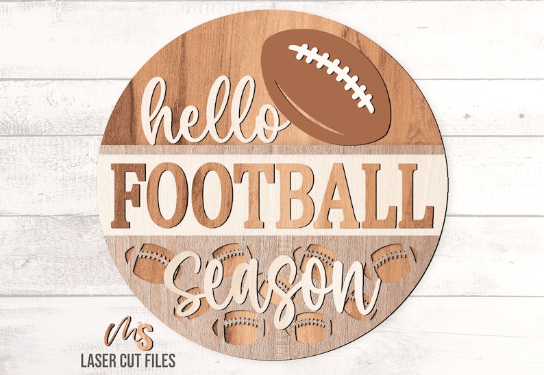 Football Season Sign SVG - Football Door Hanger Svg - Football Svg - Laser Cut Files - Front Door Sign - Football Party Decor - Glowforge Files - Football Season Svg - Football Signs - Fall Door Hanger - Football Welcome Sign - Football Wall Art