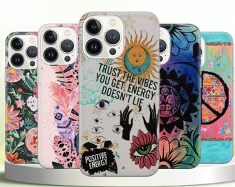 ボヘミアン フォンケース ヒッピー カバー Pixel 7 Pro 6A、iPhone 14 13 12 Pro 11 XR、Samsung S21FE S22 5G S22 Ultra A73 A53 Note 20用