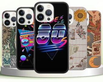 80年代風の携帯ケース レトロカバー Pixel 7 Pro 6A、iPhone 14 13 12 Pro 11 XR、Samsung S21FE S22 5G S22 Ultra A73 A53 Note 20用