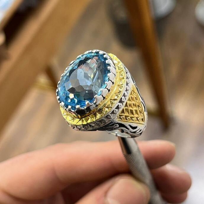 20カラットの天然ビッグブルートパーズスターリングシルバー925