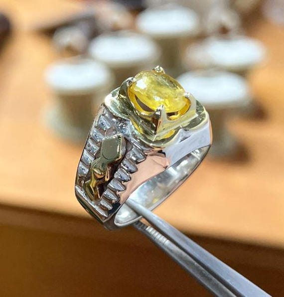 4 Carat Natural Ceylon Yellow Sapphire Sterling Silver 925