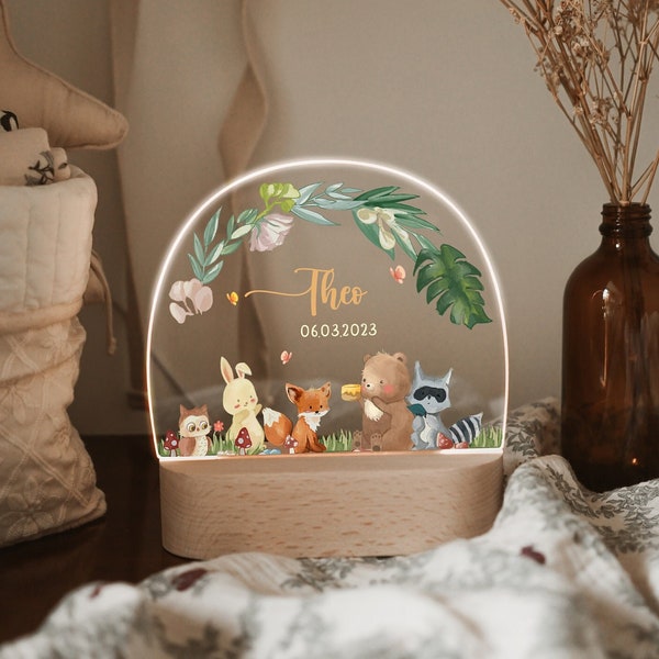 Gepersonaliseerd babynachtlampje, aangepaste kindernachtlamp, babycadeau geboorte, doopcadeau, verjaardagscadeau voor baby, babykamer decor, nieuwe moeder cadeau