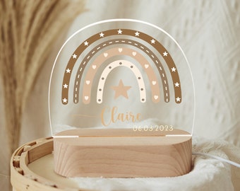 Veilleuse bébé personnalisée, cadeau naissance bébé, veilleuse bébé, veilleuse arc-en-ciel, lampe déco chambre bébé, cadeau baptême