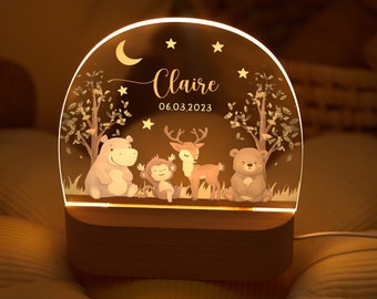 Veilleuse bébé personnalisée, lampe de chevet enfant personnalisée, cadeau naissance bébé, cadeau baptême, cadeau anniversaire bébé, déco chambre bébé