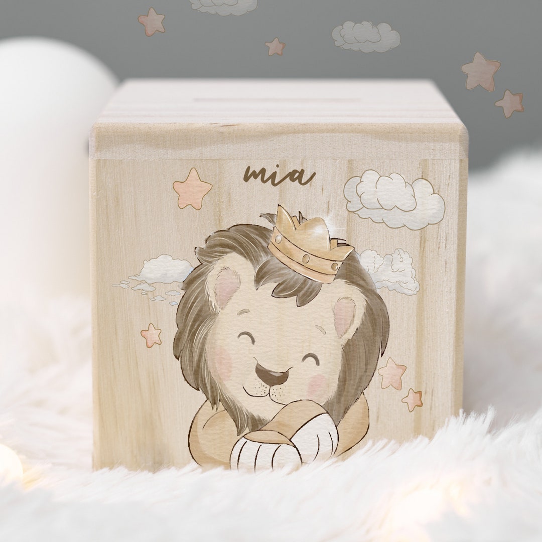Personalized Money Box for Kid, Wooden Money Box for Child, Children