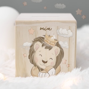 Personalized money box for kid, wooden money box for child, children money box with cute animal