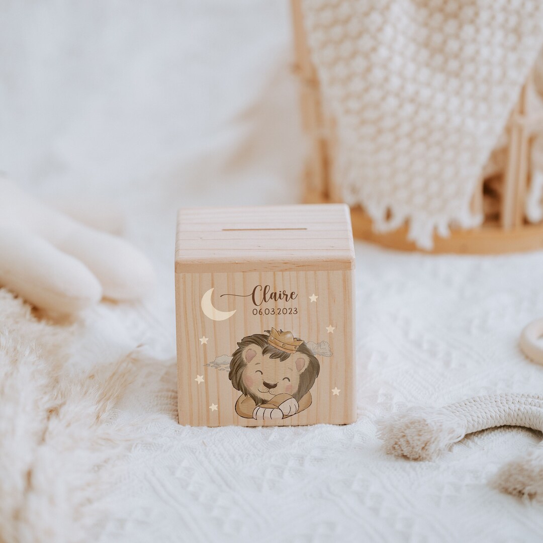 Personalized Wooden Money Box for Kid Money Box for Child Etsy