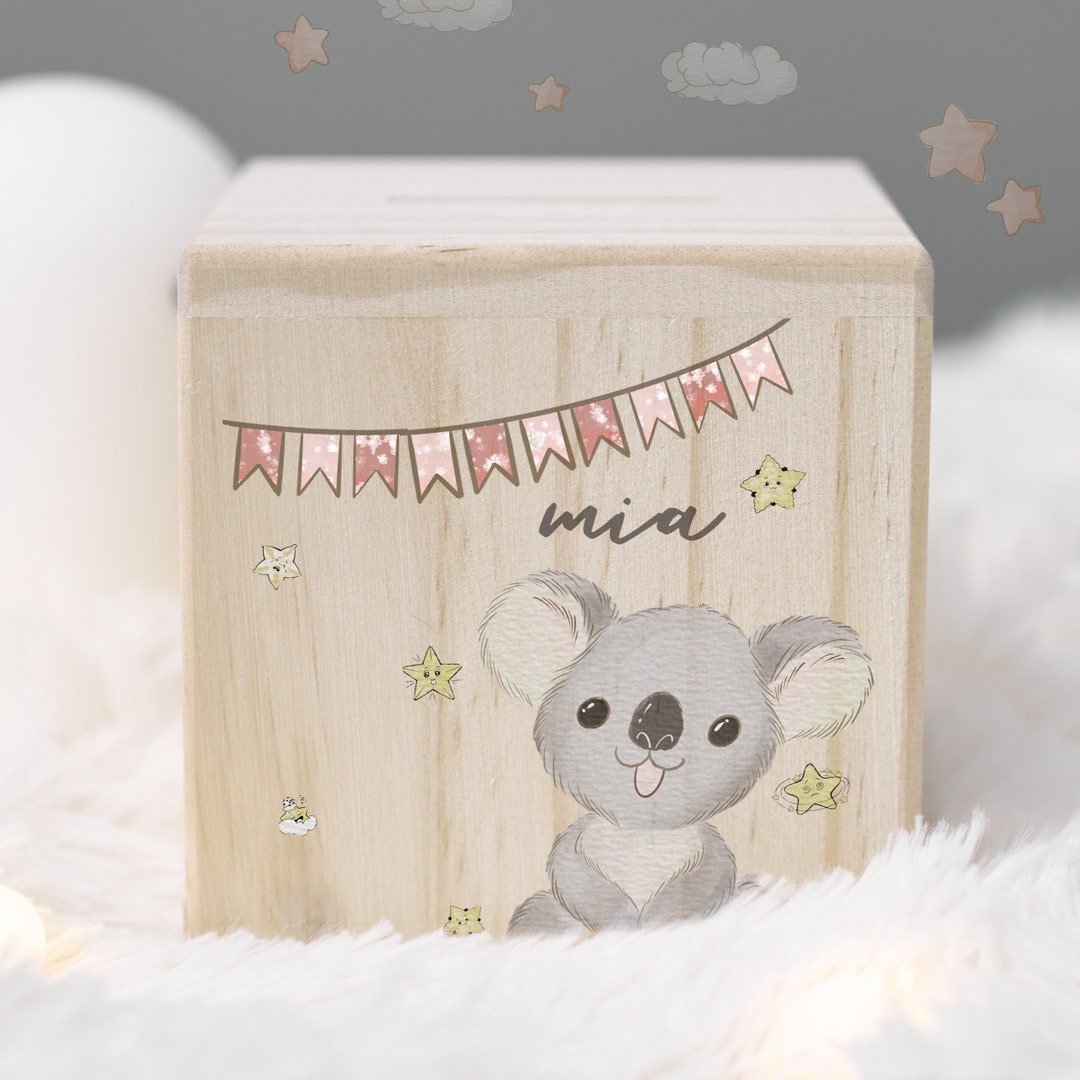 Personalized Baby Money Box Wooden Money Box for Child Etsy