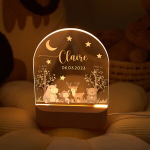 Personalisierte Baby Nachtlicht, Tier Lampe, Baby Geschenk Geburt, Taufgeschenk, Kinderzimmer, Geburtstagsgeschenk, Nachttischlampe, Weihnachtsgeschenk