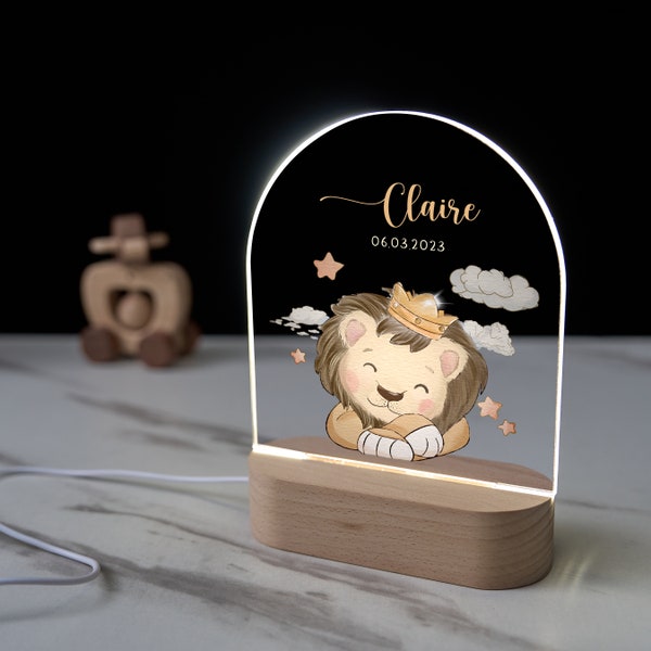 Customized name night light for baby, luminous animal acrylic board creative night light, kid‘s gift for room