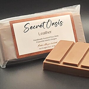 Leather Wax Melts - 1.5oz Snapbar | Masculine Fragrance Line | Highly Scented