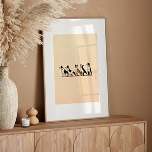 In A Row Dog Wall Art Digital Print, Instant Download Art Prints, Animal Wall Art, Modern Wall Art, Minimalist Wall Art, Large Wall Art