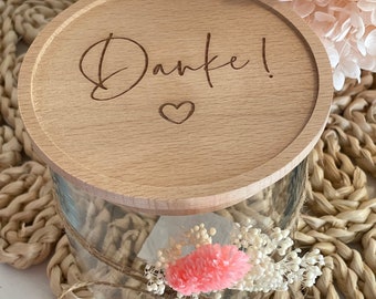 Storage jar with wooden lid | personalized