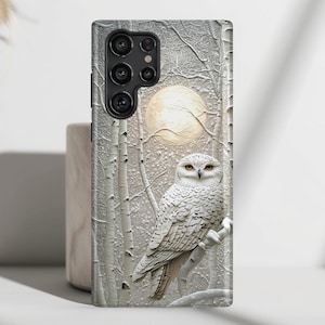 Snowy Owl Design Phone Case, Phone Covers for Galaxy S25, S24, S23, S22, S21, S20 Plus, Ultra