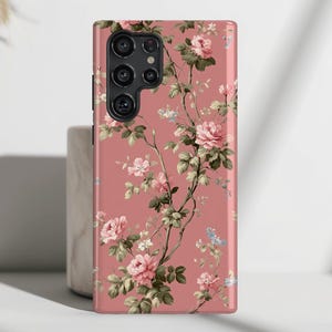 Blush Garden Vintage Floral Design Phone Case, Phone Covers for Galaxy S25, S24, S23, S22, S21, S20 Plus, Ultra