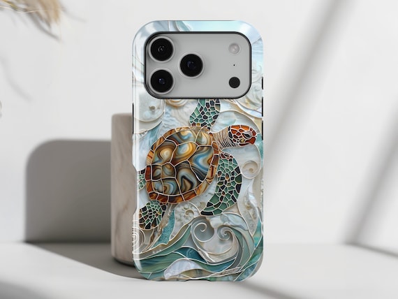 Sea Turtle Stained Glass Design iPhone Case - Magsafe