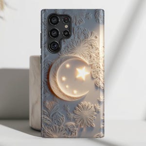 Moonlit Blossom Design Phone Case, Phone Covers for Galaxy S25, S24, S23, S22, S21, S20 Plus, Ultra
