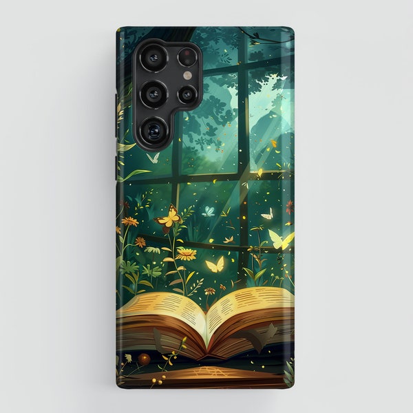 Magical Book Phone Case for Samsung Galaxy S20, S21, S22, S23, S24 Ultra, Plus, Book Lover Gift