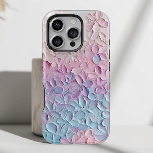 Pastel Flower Abstract Oil Painting Design Phone Case • Magsafe Phone Case • Phone Cover For iPhone 16, 15, 14, 13, 12, 11, XR, XS, Pro, Max