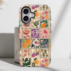 Vintage Stamps Collage Phone Case with Magsafe for iPhone 16, 15, 14, 13, 12, 11, XR, XS, Pro, Max, Mini