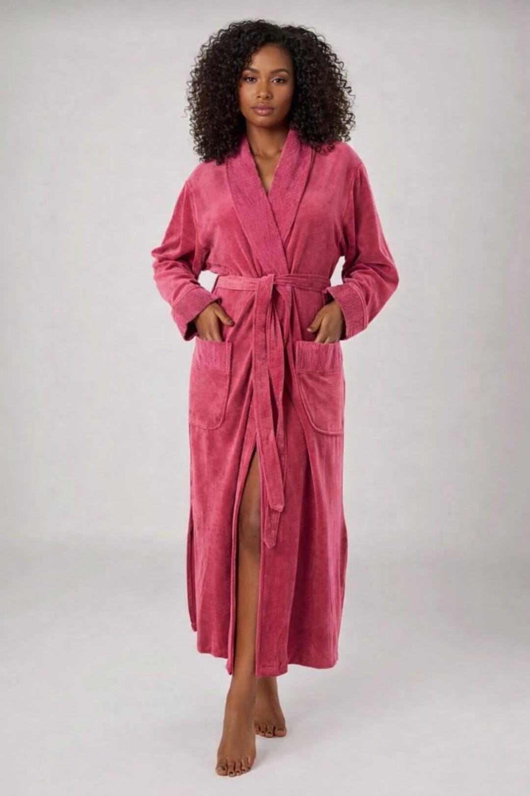 Hommy Robe Premium Cotton Velor Bathrobe for Women – Luxury 100% Cotton Robe With ...