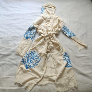 Organic Cotton Muslin Robe Gauze Robe Adult Unisex Bathrobe Soft Muslin Kimono Gift