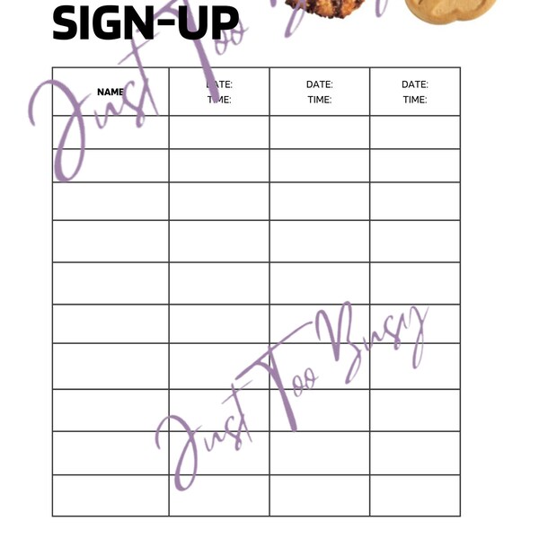 Girl Scout Cookie Booth Signup Date & Time PDF/PNG