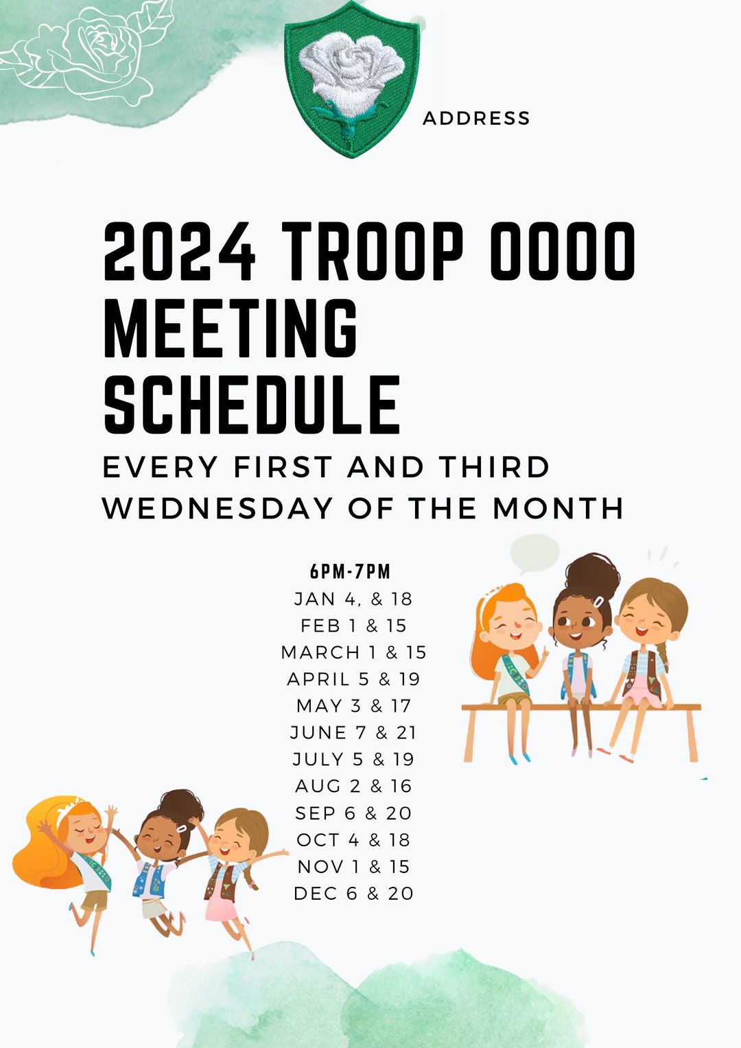 2024 Girl Scout Troop Schedule Etsy