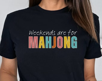 Mahjong Lover T-Shirt, Table Games Player Shirt, Mahjong Player Birthday Gift Top, Friends Game Night Apparel, Minimalist Classic Game Tee
