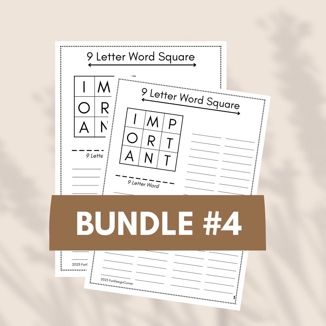 9 Letter Word Puzzle Bundle 4 / Word Search Puzzle for Seniors Etsy