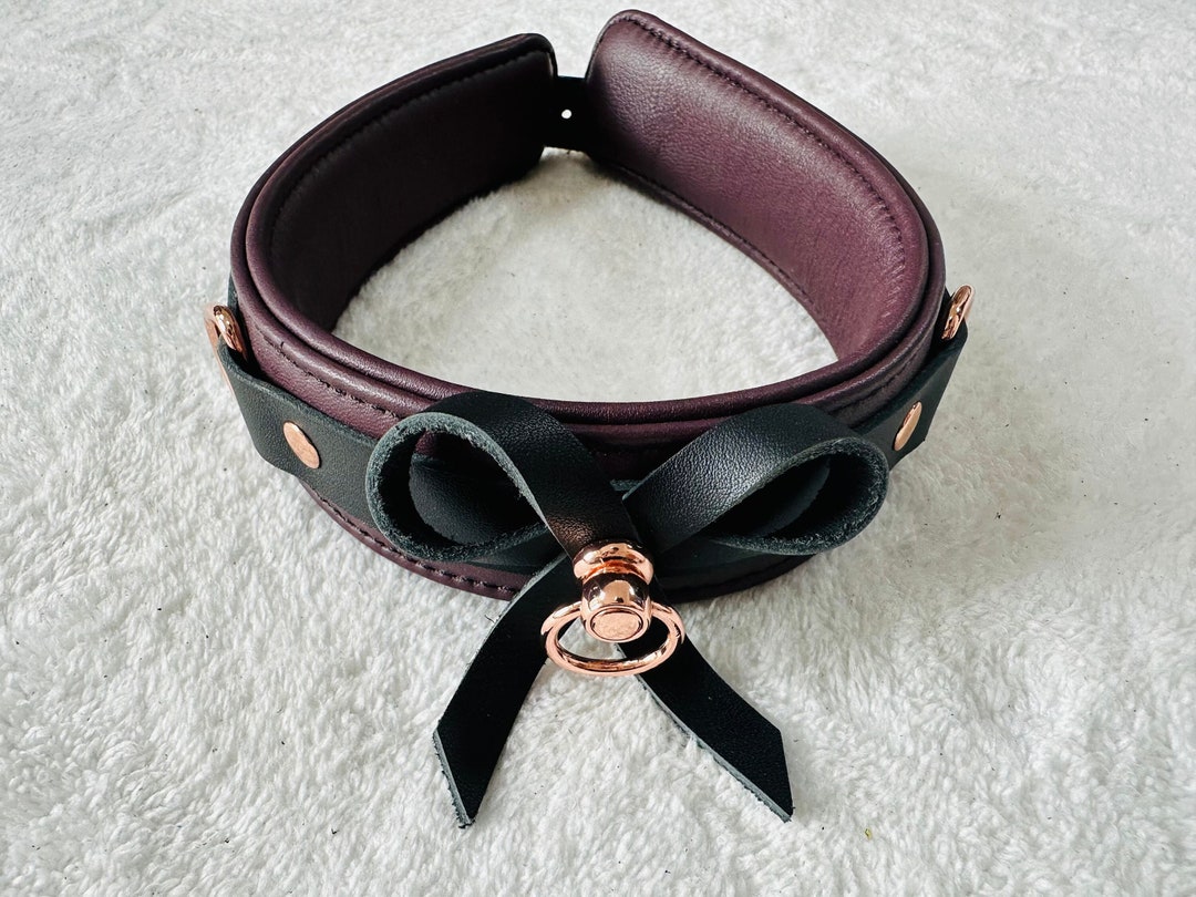 BDSM Collar & Leash Combo, BDSM Leather Collar, Restraint Slave Collar