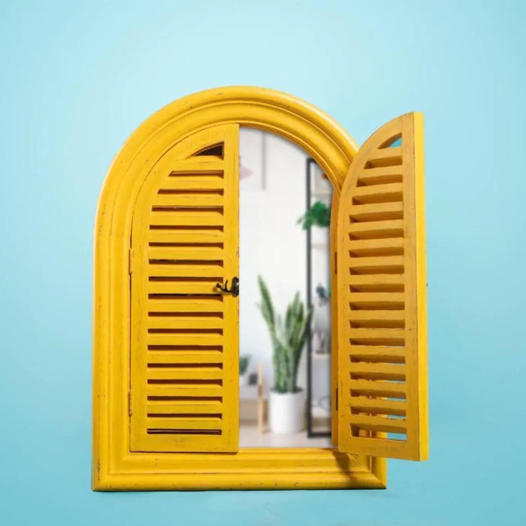 Arch Window Mirror Frame Rustic Window Mirror Frame Balcony Decor