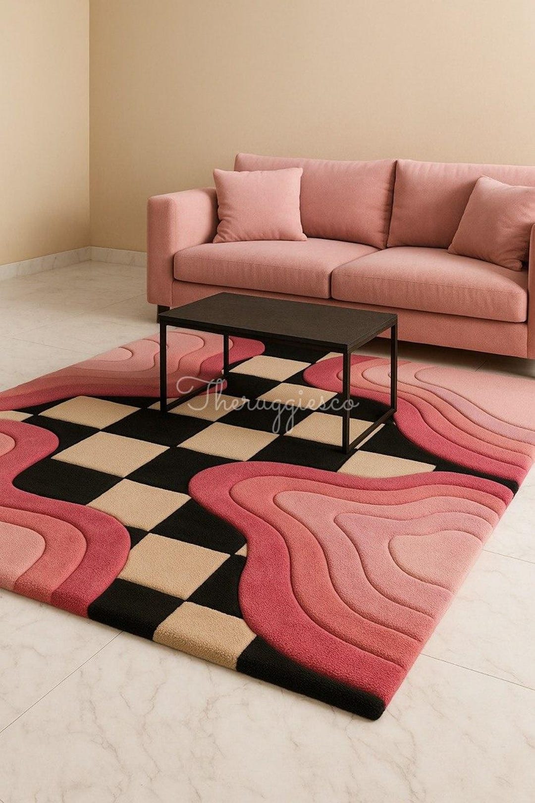 Terrific Pink And Black Rug Pictures