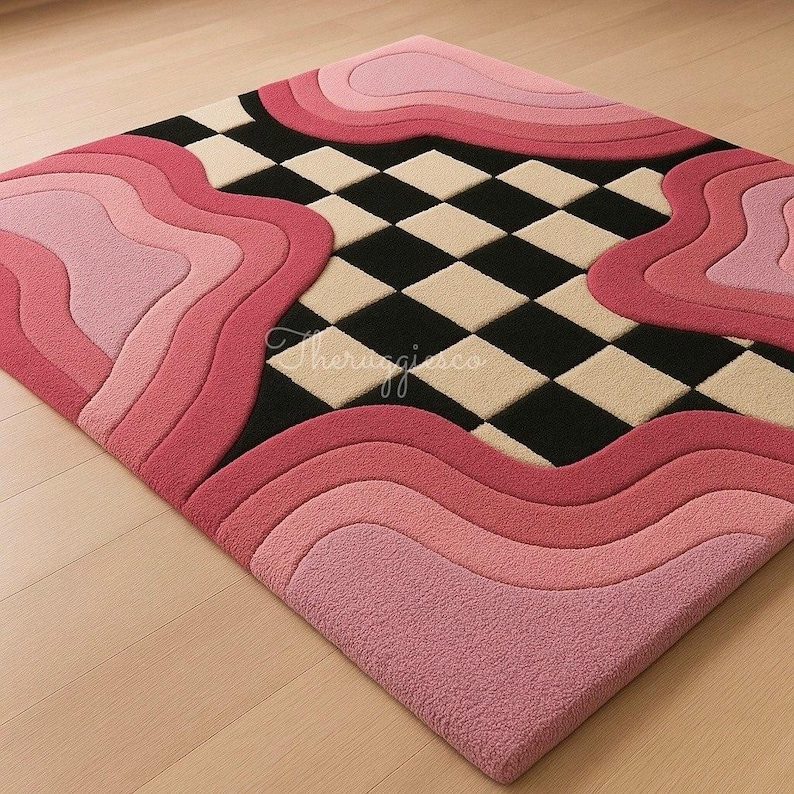 Terrific Pink And Black Rug Pictures