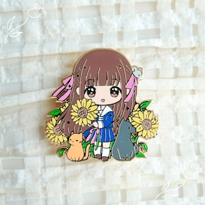 Sunflower Tohru Enamel Pin: Fruit Basket Fanmade, Shoujo Anime Collectible Gift