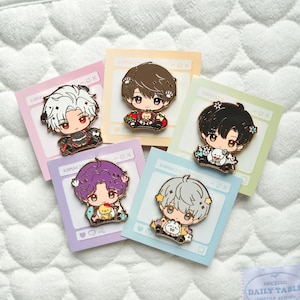 Épinglettes en émail chibi câlin LADS : cadeau de collection inspiré d'Otome, Zayne Sylus, Rafayel Caleb, Xavier Love and Deepspace