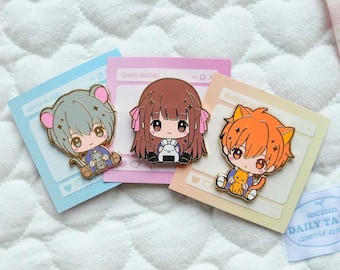Tohru, Yuki & Kyo Chibi Hug Enamel Pin: Kawaii Anime Collectible, Fruits Basket