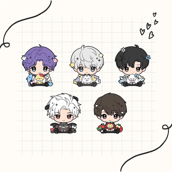 LADS Chibi Hug Enamel Pins: Zayne Sylus Rafayel Caleb Xavier Love
